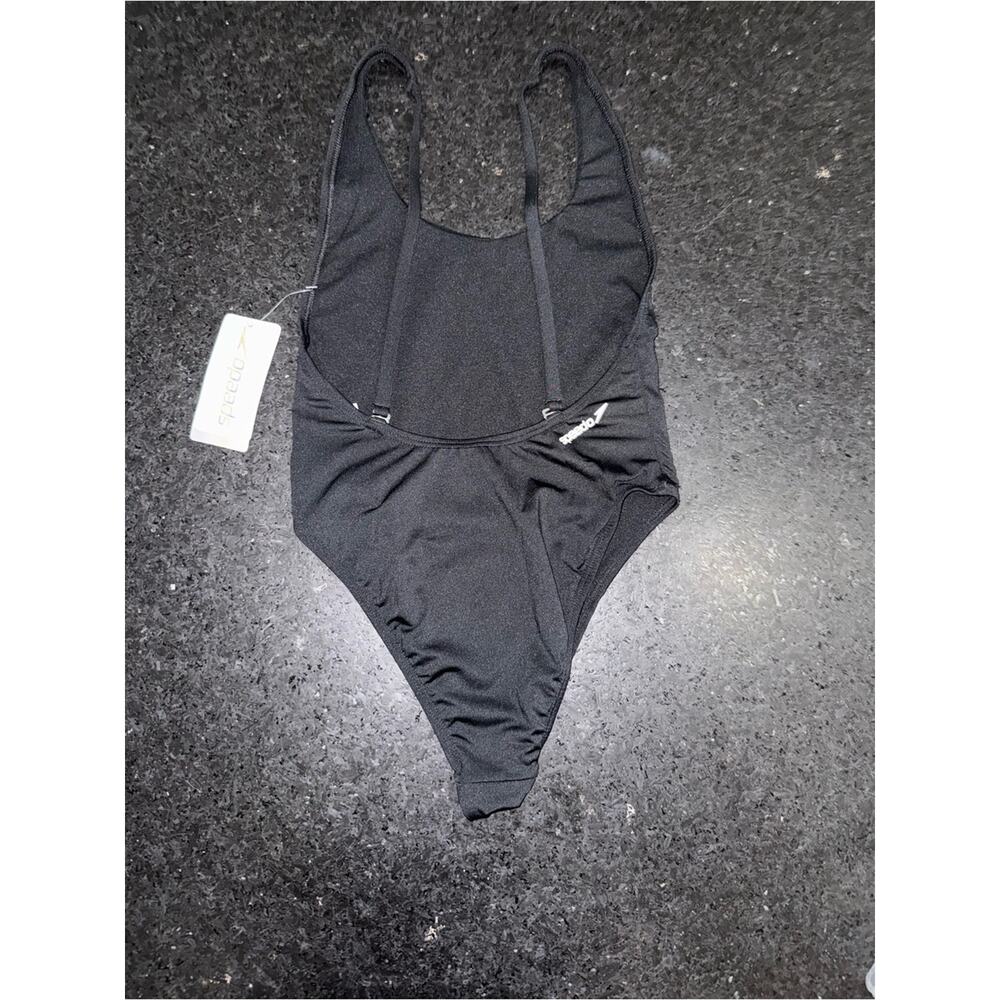 NEW Speedo BLACK Convertible Strap Solid One Piece Swimsuit SZ XS - Picture 7 of 10